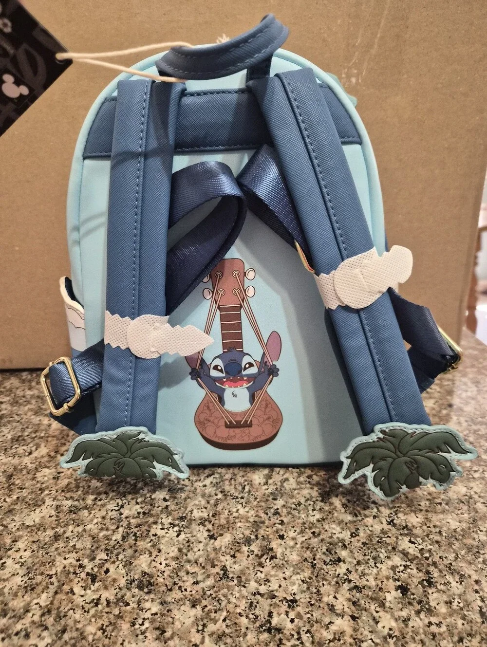Loungefly Multicolor Stitch Peace Sign Palm Tree Mini Backpack